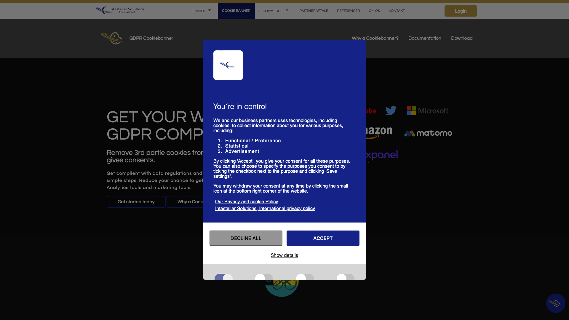 GDPR Cookiebanner